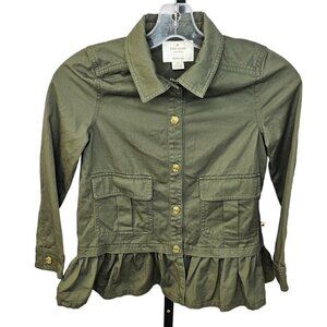 Kate Spade Girls Olive Coat Field Jacket Size 8
